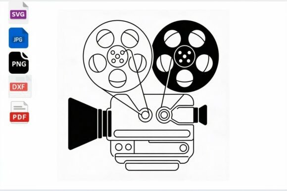 Download Vintage Film Projector SVG Clipart - Vintage film Collection