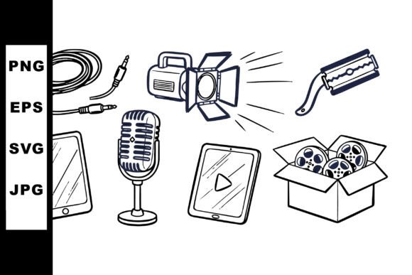 Download Vintage Film Production Clipart Set - Vintage film Collection